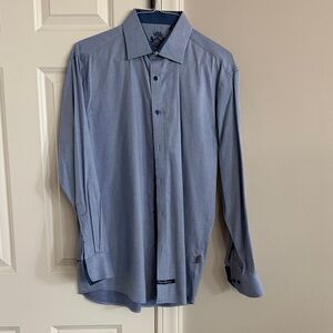 English Laundry Men's Blue Dress Shirt - Subtle Texture